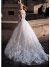 Ivory Lace Tulle Keyhole Back Corset Wedding Dress